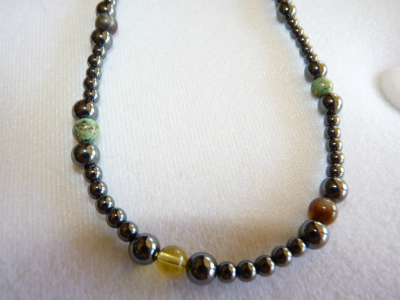 Necklace Black w Dark Stones - EMFDoctors